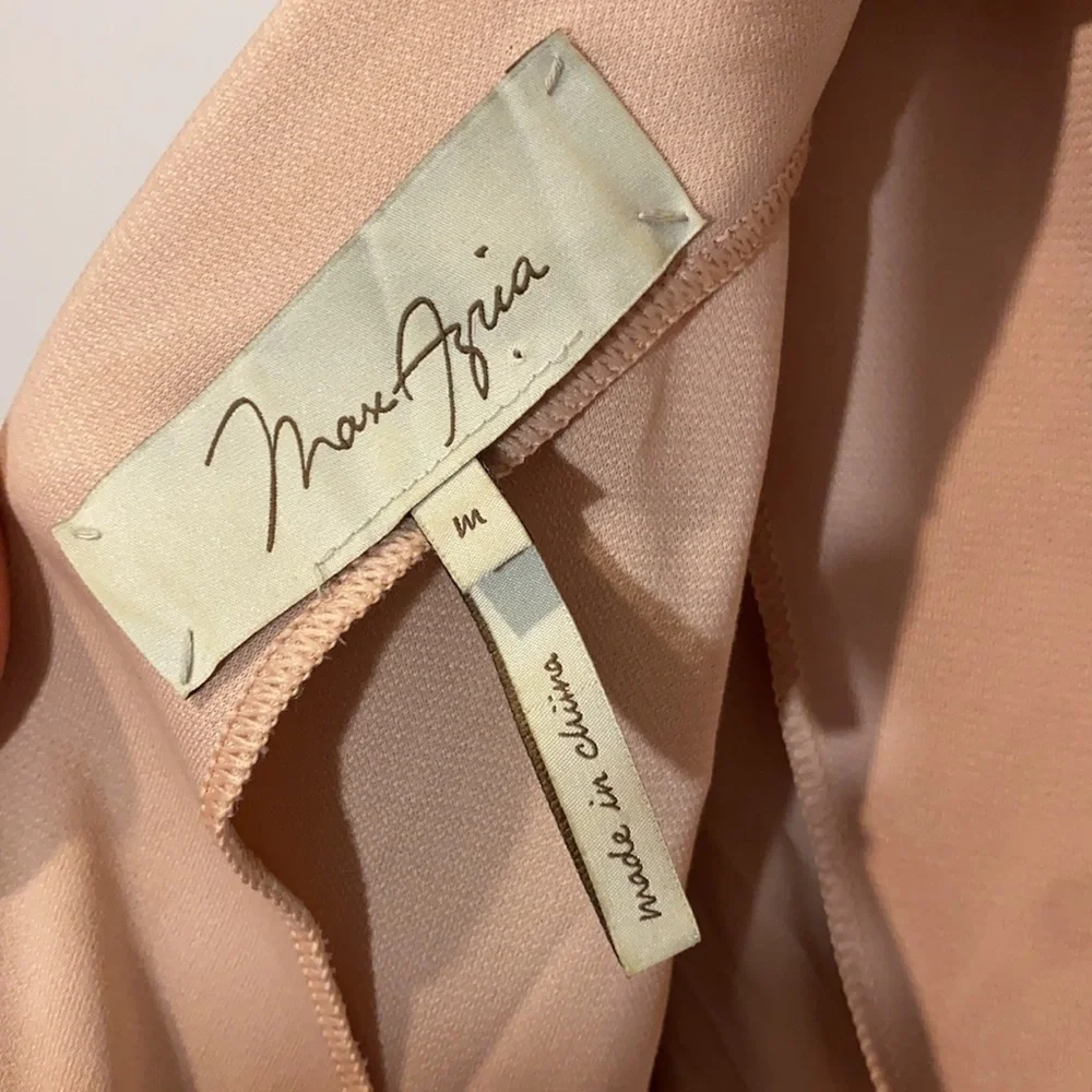 ✨Max Azria 3/4 Sleeve Pleated Formal Nude Dress - Picture 6 of 7